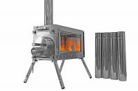 Печь Берег для палатки "Камин" Средняя New (труба - 80мм)