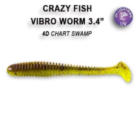 Силиконовая приманка Crazy Fish Vibro Worm 3.4" 13-85-4d-6