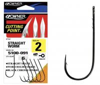 Крючок Owner Straight Worm №2 6шт.