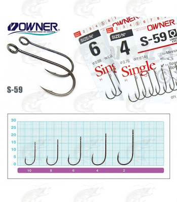Крючок Owner Single Hook S-59 №4 7 шт.