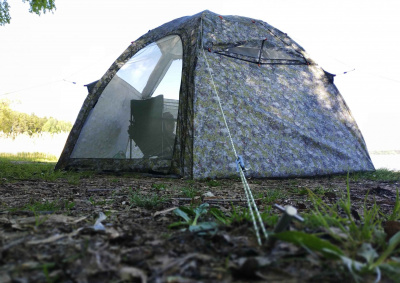 Летняя палатка-шатёр Лотос 5 Мансарда М (360х320/205 см) + Внутренняя палатка + Пол влагозащитный + Стойки