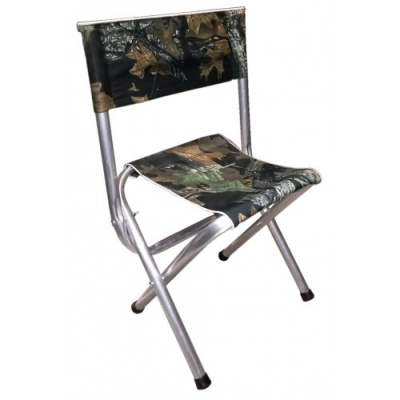 Стул складной алюминиевый со спинкой Ф25мм Медведь (30*26*70 см)