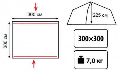 Палатка-Шатер TRAMP LITE Bungalow Green 3x3x2.25 м (V2)