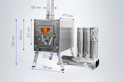 Печь Берег для палатки "Atomstove" Средняя New  (труба - 80мм)