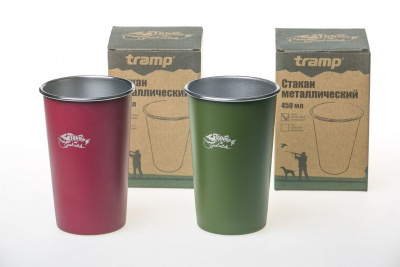 Стакан металлический Tramp 450 мл бордовый