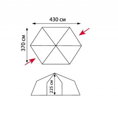 Палатка-Шатер TRAMP LITE Mosquito Blue 4.3х3.7х2.25 м (V2)