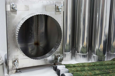 Печь Берег для палатки  "Экономка" Малая New (съемные экраны - труба 65мм)