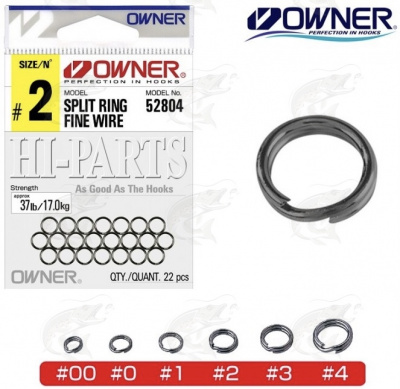 Кольца заводные Owner Split Ring Fine Wire №1 8.6кг/24шт
