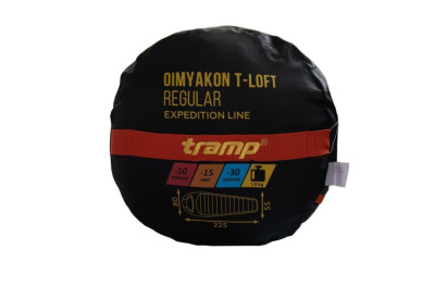 Спальный мешок кокон Tramp Oimyakon T-Loft Regular Olive (правый) 225*80*55 см (-30°C)