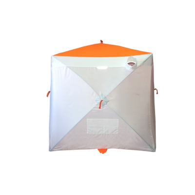 Зимняя палатка Пингвин Mr. Fisher 170 вшитый пол на липучке 170*170 (бело-оранжевый)
