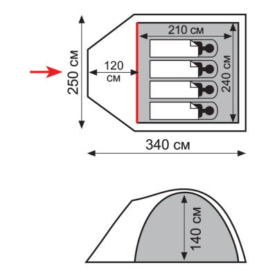Палатка Универсальная Totem Chinook 4 (V2)
