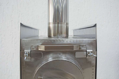 Печь Берег для палатки "Экономка" Средняя New (стационарные экраны - труба 80мм)