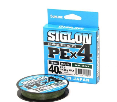 Шнур Sunline Siglon PE X4 Dark Green 300m #3 50lb/22kg
