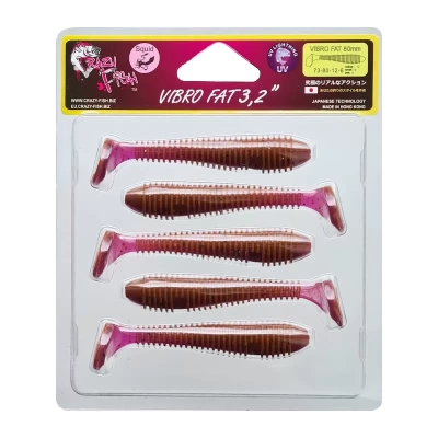 Силиконовая приманка Crazy Fish Vibro Fat 3.2" 73-80-12-6