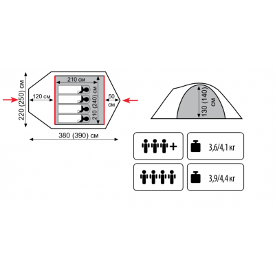 Палатка Универсальная Tramp Lite Camp 4 (V2)