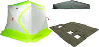 Зимняя палатка Медведь Куб 3 Люкс (2.1*2.1/1.9m) утеплённая (3-сл) + Пол (ткань Оксфорд 300D) + накидка 