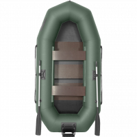 Лодка гребная под мотор Лоцман Профи С-240 МПРС зелёный (реечная слань, приставка под мотор)