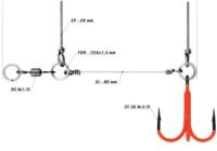 Оснастка цветной стингер для джиг-головки Vido Craft Stinger Jig размер S