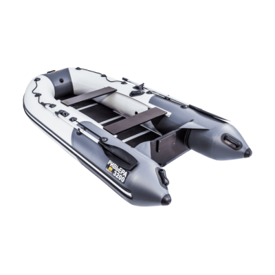 Лодка ПВХ Ривьера Компакт 3200 СК "Комби" светло-серый/графит