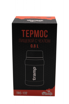 Термос Tramp пищевой в чехле 0.8 л чёрный