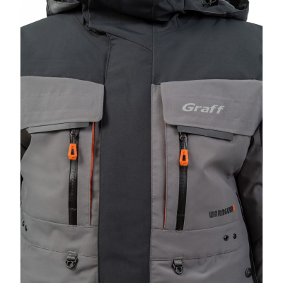 Костюм рыболовный Graff зимний -50°С (218ОВ черно-серый) размер L (176-182)