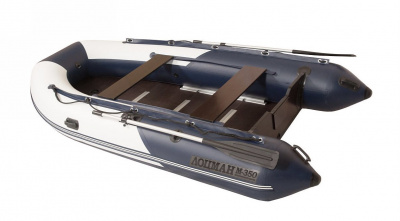 Лодка моторная килевая Лоцман М-350 Премиум (бело-синий)