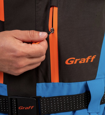 Костюм рыболовный Graff (поплавок -15°С) (215ОВ-3 черно-голубой) размер XXXL (182-188)