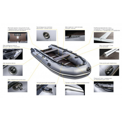 Лодка ПВХ Apache 3700 СК графит