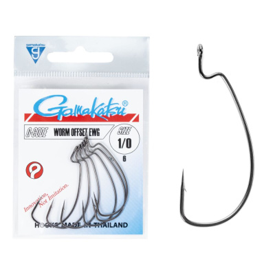 Крючки офсетные Gamakatsu WORM OFFSET EWG #1/0 6шт