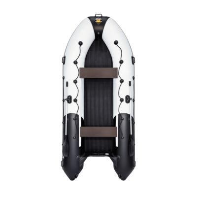 Лодка ПВХ Ривьера 4000 НДНД "Комби" светло-серый/черный