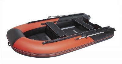 Лодка моторная килевая Лоцман М-350 Премиум (красно-чёрный)