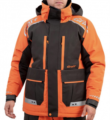 Костюм рыболовный Graff (поплавок -15°С) (215ОВ-11 черно-оранжевый) размер S (170-176)