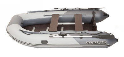 Лодка моторная килевая Лоцман М-330 Премиум (бело-серый)