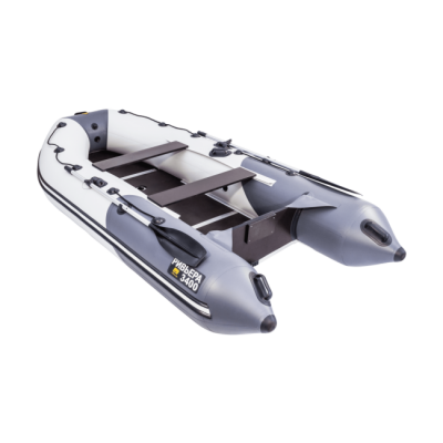 Лодка ПВХ Ривьера Компакт 3400 СК "Комби" светло-серый/графит