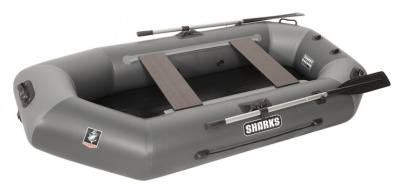 Лодка гребная под мотор Sharks S270 Люкс серо/чёрный (пол-книжка)