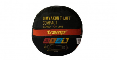 Спальный мешок кокон Tramp Oimyakon T-Loft Compact (левый) 200*80*50 см (-30°C)